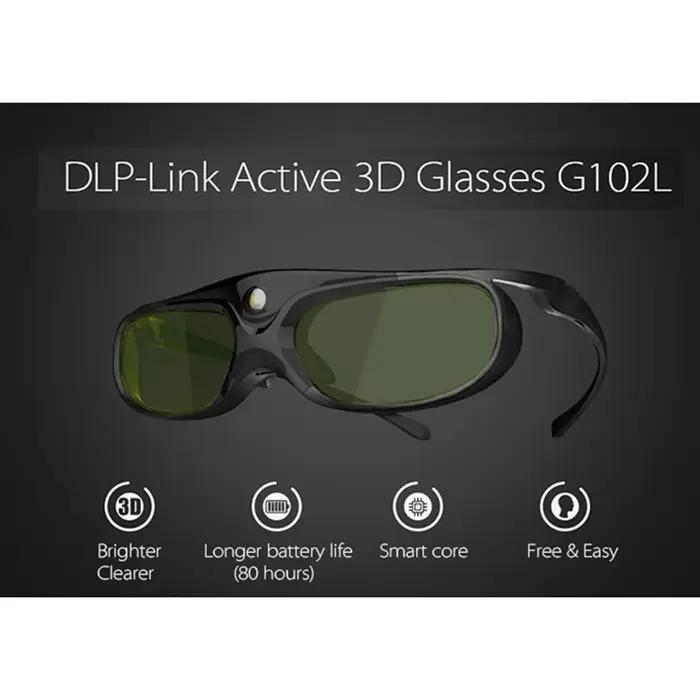 RISE-Lunettes 3D à obturateur actif pour budgétaire DLP Link, compatible 96-144HZ avec Optama, Acer,