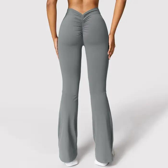 Mode Micro corne Leggings femmes v-back taille pantalons de sport taille haute Push Up fesses pantal