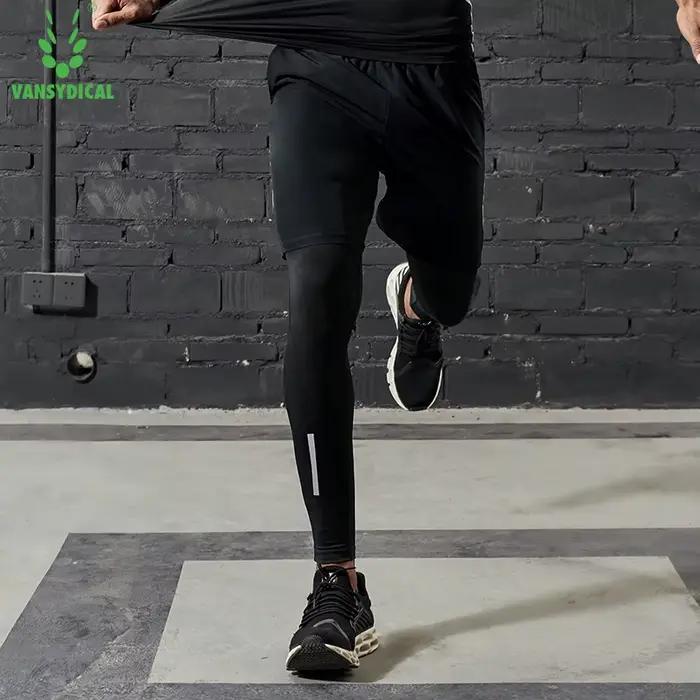 Pantalon compression homme avec bandes réfléchissantes - Collant running et basket pour entraînement