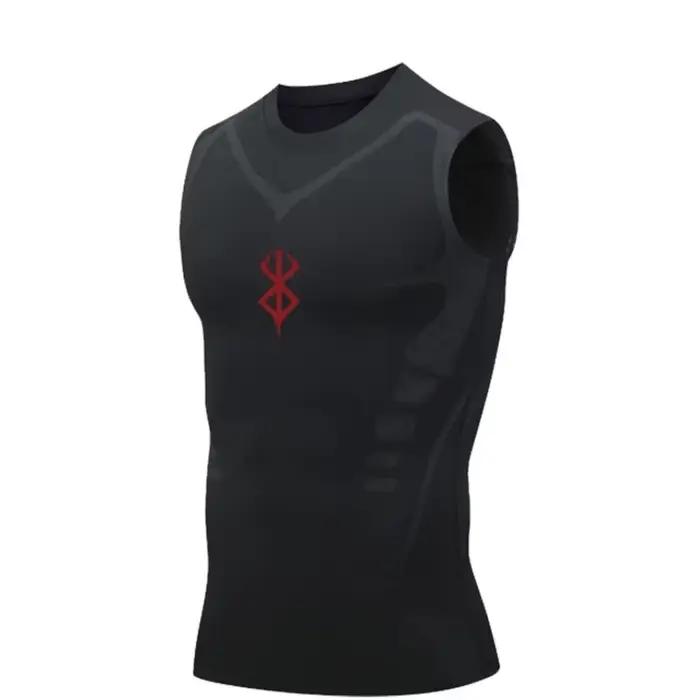 Chemise sans manches à Compression pour hommes, gilet de Sport, Fitness, basket-ball, Manga, débarde