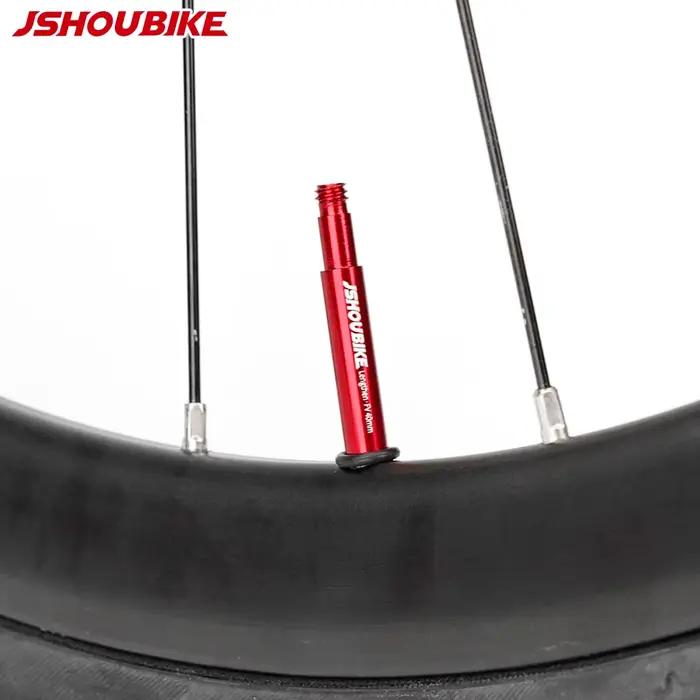 JSHOU BIKE – capuchons d'extension de Valve française, adaptateur de noyau, tige en alliage rouge et