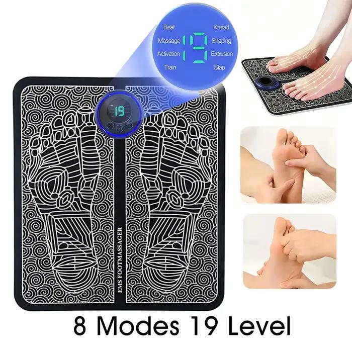 Masseur de pieds électrique, 8 Modes, 19 niveaux, coussin de force, léger, soulage la pression du pi