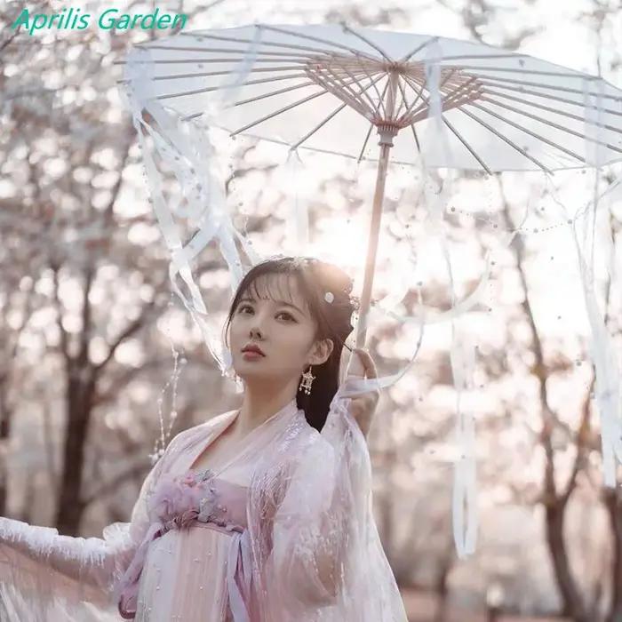 LED chinois japon fil huilé papier soie tissu parapluie Costume ancienne princesse parapluie drame b