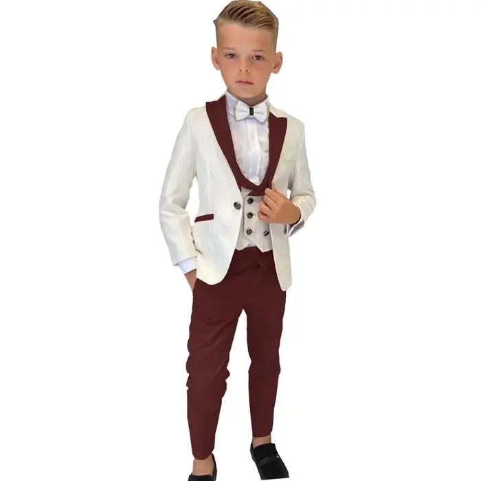 Costumes floraux pour garçons de 3 à 16 ans, ensemble 3 pièces pour smoking de mariage, tenue formel