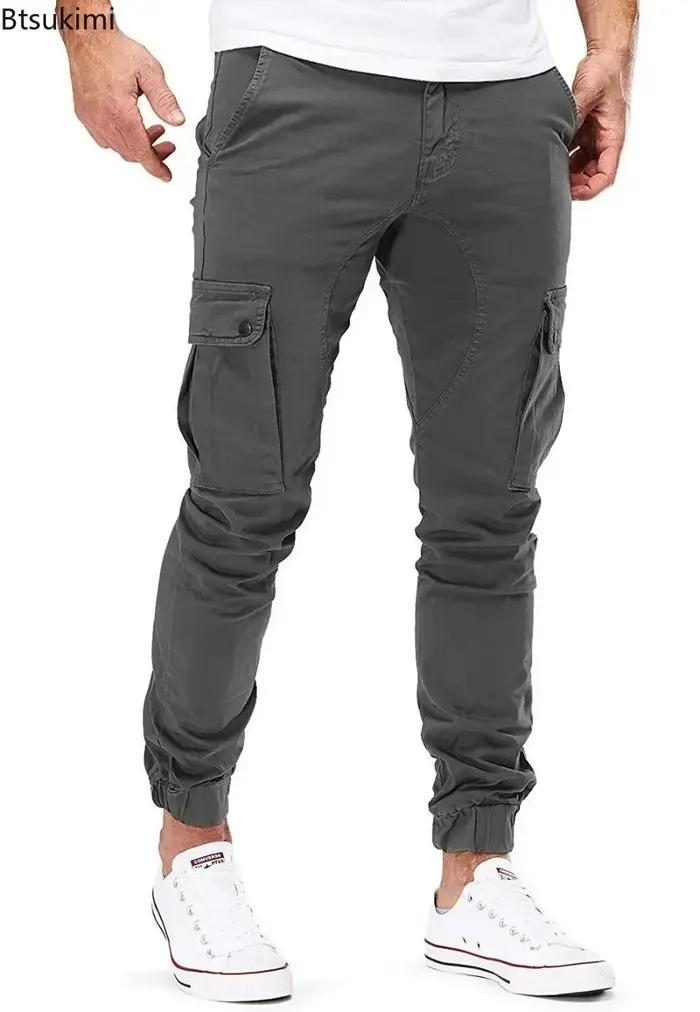 Pantalon Cargo Streetwear Hommes Couleur Unie Décontracté Mode Urban Style Occasions Spéciales