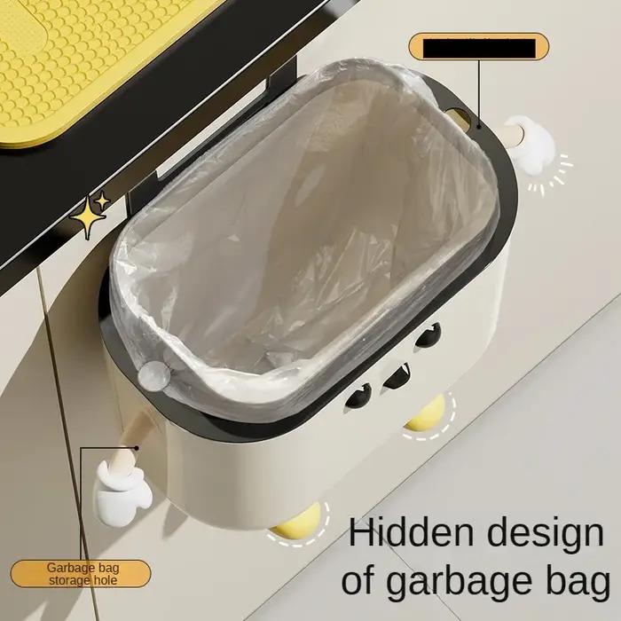 Poubelle de cuisine murale de couleur crème, 9l/12l, avec couvercle, pour déchets alimentaires et sa