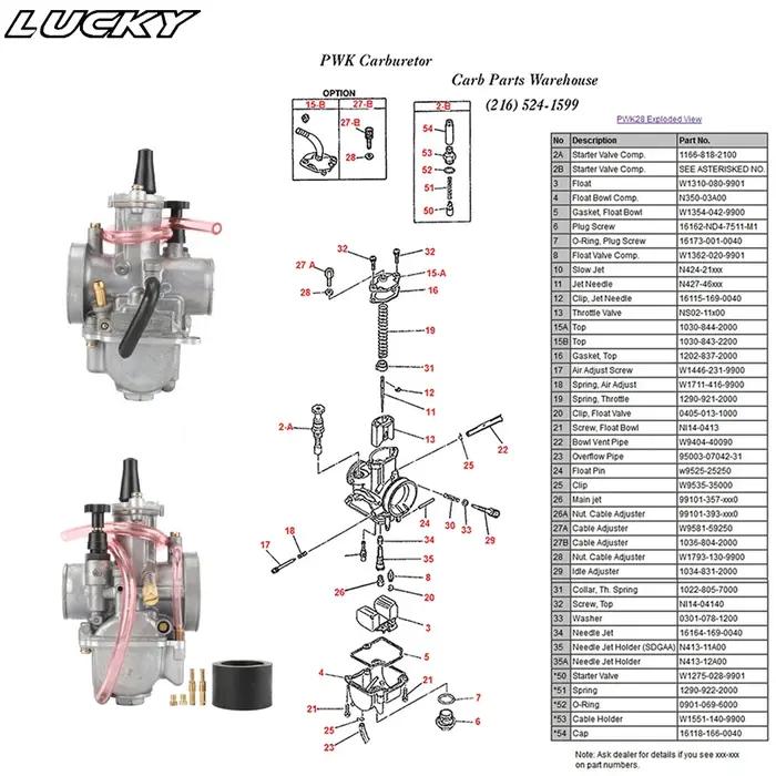 PWK 21 24 26 28 30 32 34mm avec carburateur à Jet puissant pour OKO 2T 4T carburateur de moto pour D