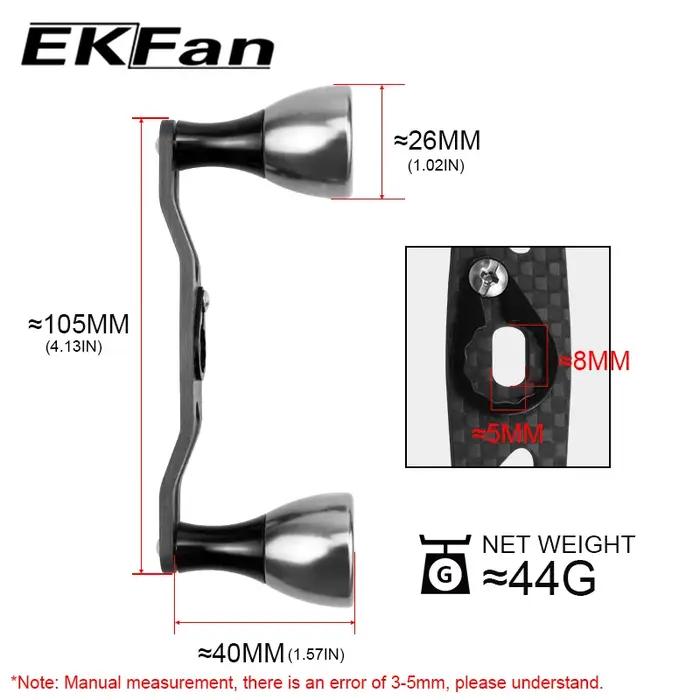 Poignée de pêche en fibre de carbone EKFAN 130mm pour moulinets DAI et SHI techniques de jigging pêche aux appâts eau douce mer occasions spéciales sorties pêche