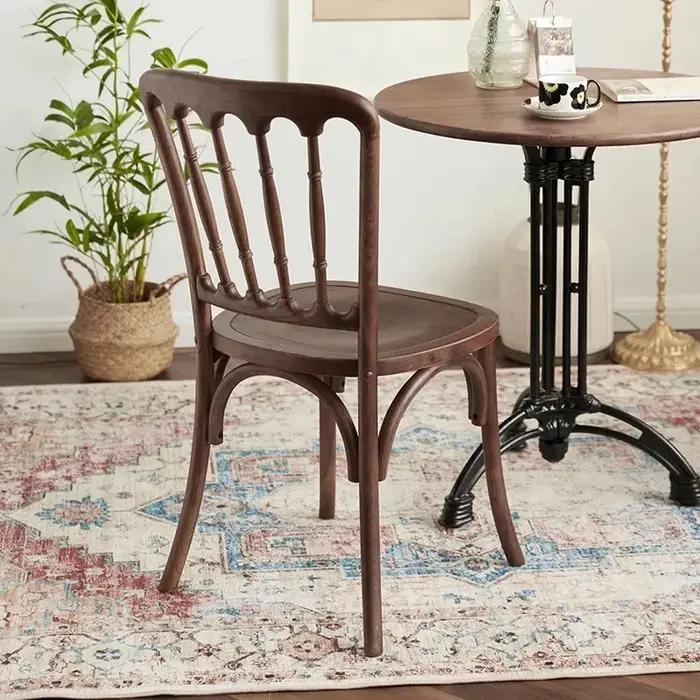 Chaise de salle à manger Napoléon vintage, siège tissé en rotin et bois massif, chaise d'appoint rét