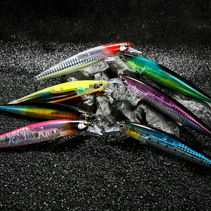 JOHNCOO vairon flottant 130mm 18.5g longue coulée appât dur lame Flash Wobbler leurre de pêche leurr