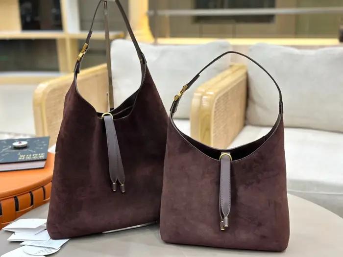 Sac Hobo en Daim 2026 Nouveau Sac à Bandoulière Grande Capacité en Cuir Véritable Souple pour Femme,