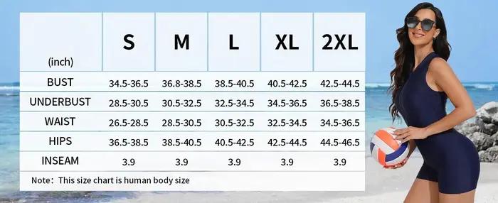 Anfilia-Maillot de bain une pièce pour femme, col ras du cou avec fermeture éclair, haute élasticité