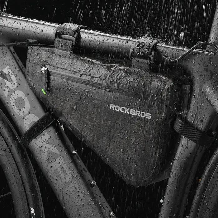ROCKBROS-sac triangulaire de vélo portable, grande capacité, étanche à la pluie, sacoche de cyclisme