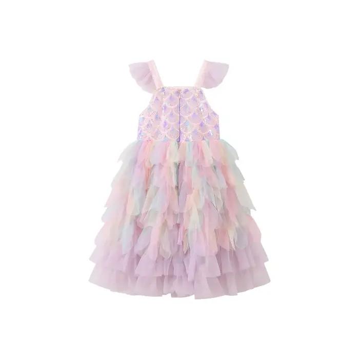 Une robe de sirène douce et adorable pour filles en violet clair