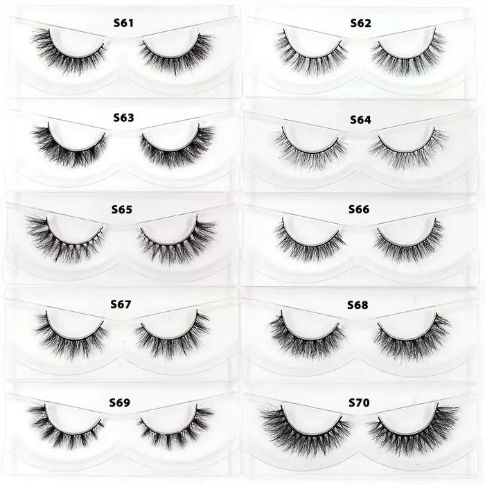 LEHUAMAO 30/60/100 paires de cils de vison sans boîte cils de vison 3D courts faux cils de vison nat
