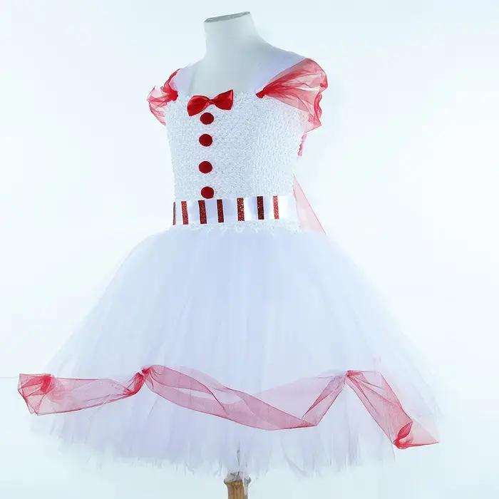 Costume magique nounou Mary Poppins pour enfants, déguisement d'halloween, robe de princesse en Tull