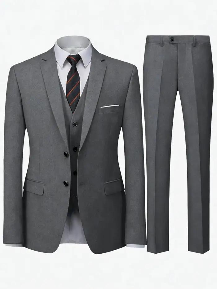 Ensemble de costume 2 pièces bordeaux pour homme (blazer + pantalon uniquement, gilet non inclus), v