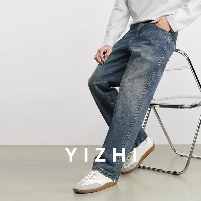 Jean droit classique délavé style rétro pour homme – Nouvelle collection Printemps 2026 – Pantalon d