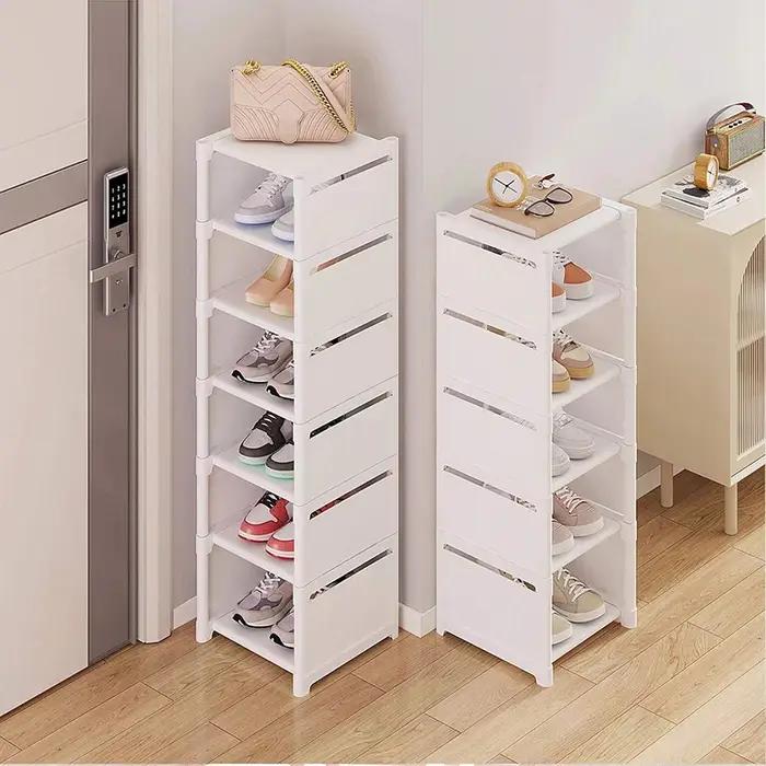 Étagère à chaussures petite armoire à chaussures élargie contre le mur porte étagère à chaussures pe