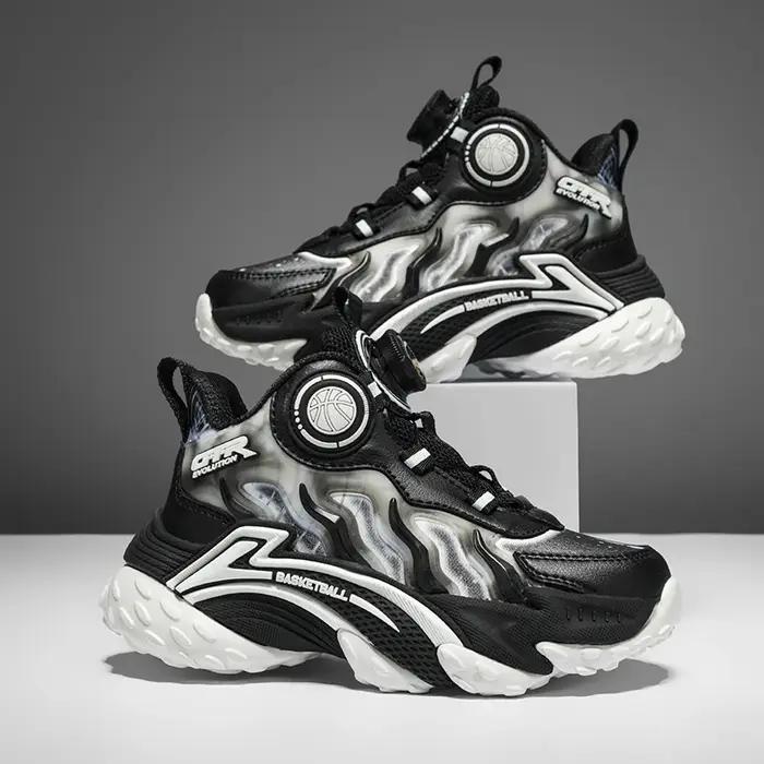Baskets pour enfants mode nouveau léger antidérapant formation garçons chaussures de basket-ball éco