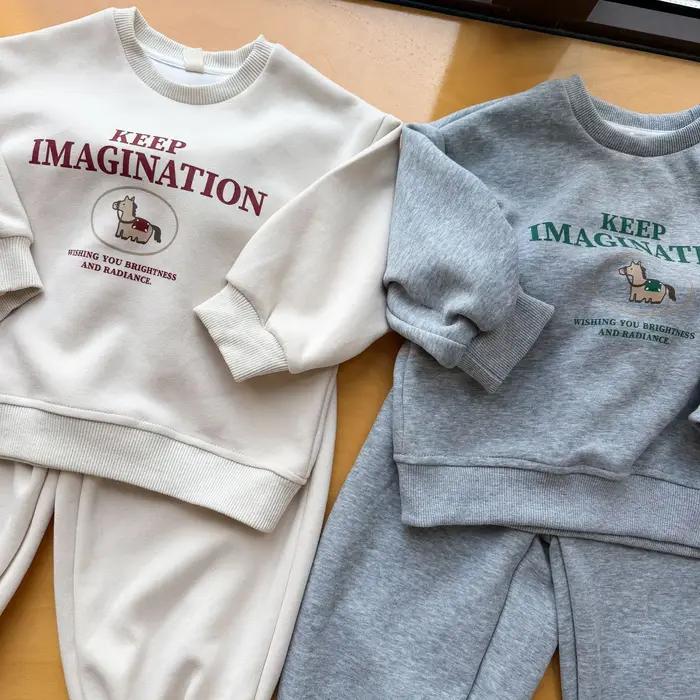 Ensemble de survêtement décontracté pour enfants 2026 dessin animé manches longues col rond pour garçons filles jouer se sentir à l'aise et bien habillé occasions spéciales