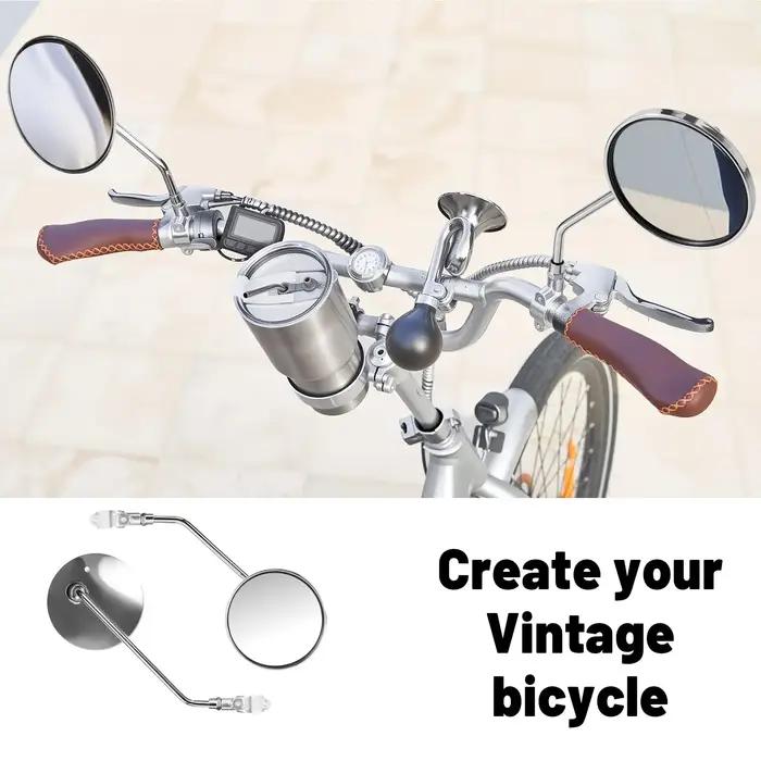 Rétroviseur de vélo vintage en métal cruiser classique pour guidon et vélos électriques latéral sécurité style rétro occasions spéciales