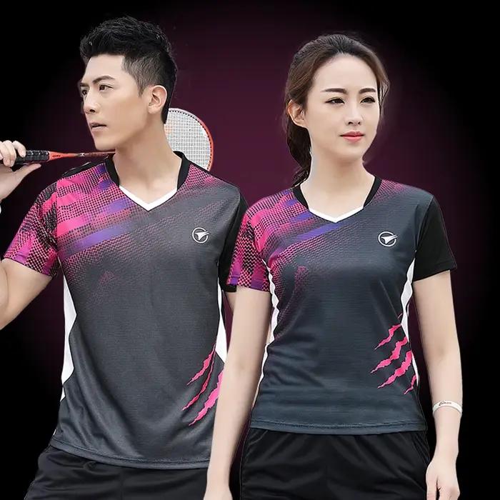 Chemise de Badminton sport hommes femmes marque séchage rapide respirant Tennis de Table équipe cour