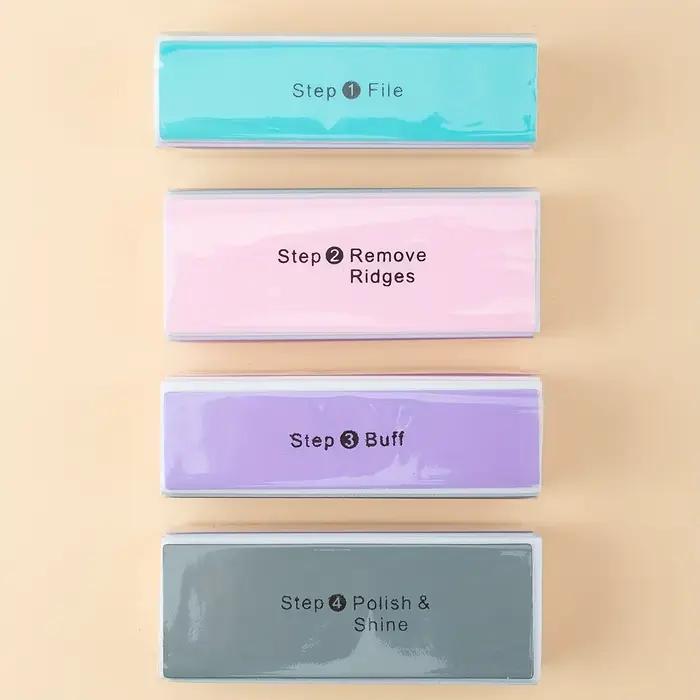 Bloc tampon à ongles 4 voies bloc de polissage coloré brillant polisseuse lime de polissage des ongl