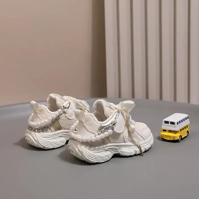 Chaussures pour enfants 2025 nouveau enfant en bas âge filles chaussures de Sport perle semelle soup