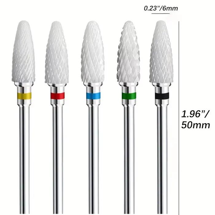 Jeu de forets à ongles professionnels en céramique, lime à ongles acrylique de haute qualité pour fa