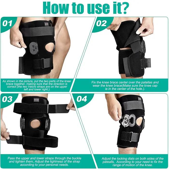 Genouillère articulée réglable support stabilisateur latéral pour douleurs arthrite ménisque reprise sportive activité quotidienne rééducation
