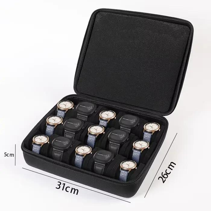 Boîte à montres organisatrice avec support d'affichage pour hommes et femmes rangement montres-bracelets et montres intelligentes occasions spéciales cadeau d'anniversaire noël