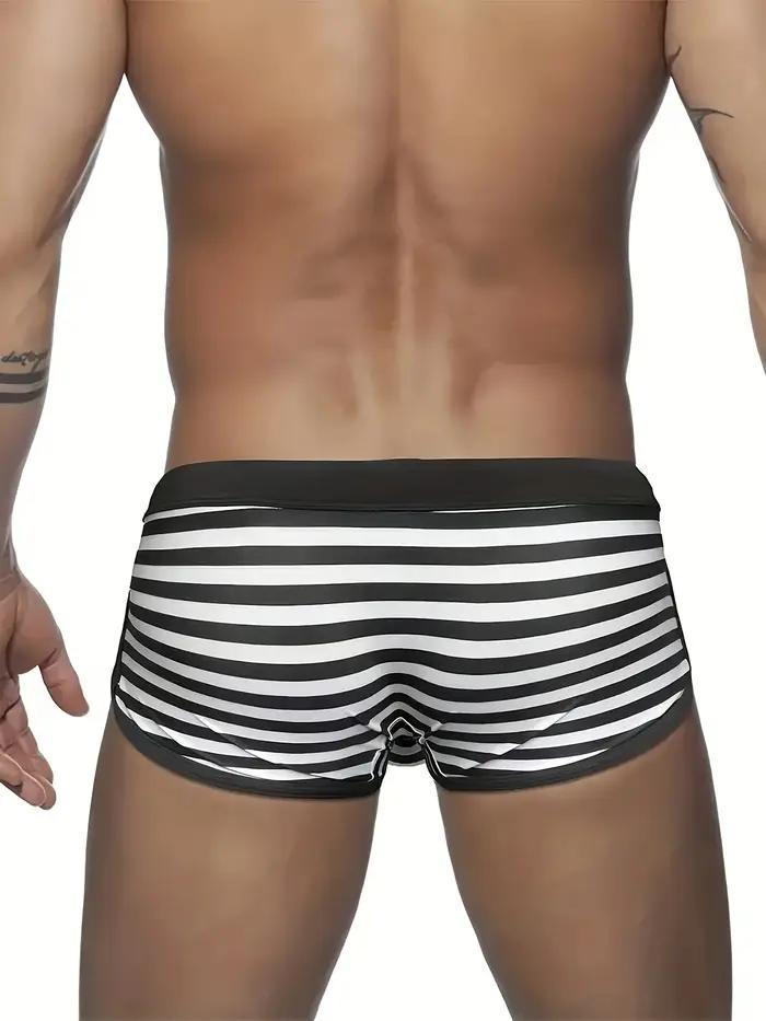 Maillot de bain confortable à rayures pour hommes, vêtements à séchage rapide, adaptés aux plages et