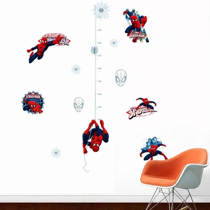 Autocollant mural règle de hauteur Spider Man, autocollant mural en vinyle de super-héros Spiderman