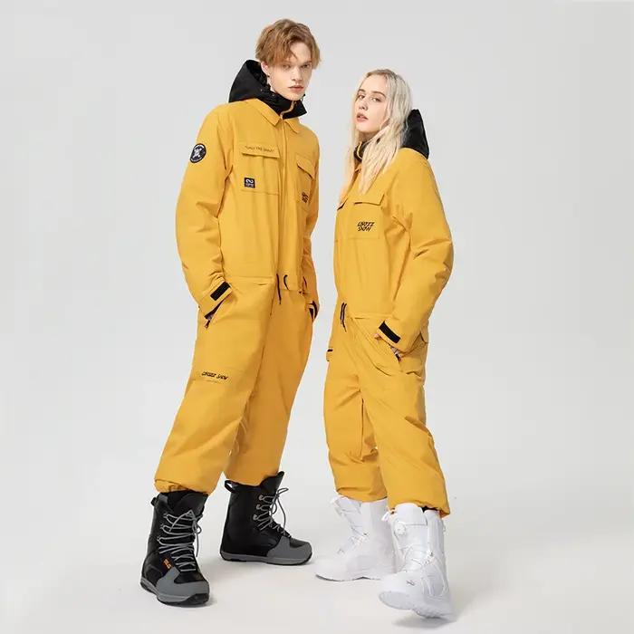 Combinaison de Ski une pièce épaisse pour hommes et femmes, veste de Snowboard pour Sports de plein
