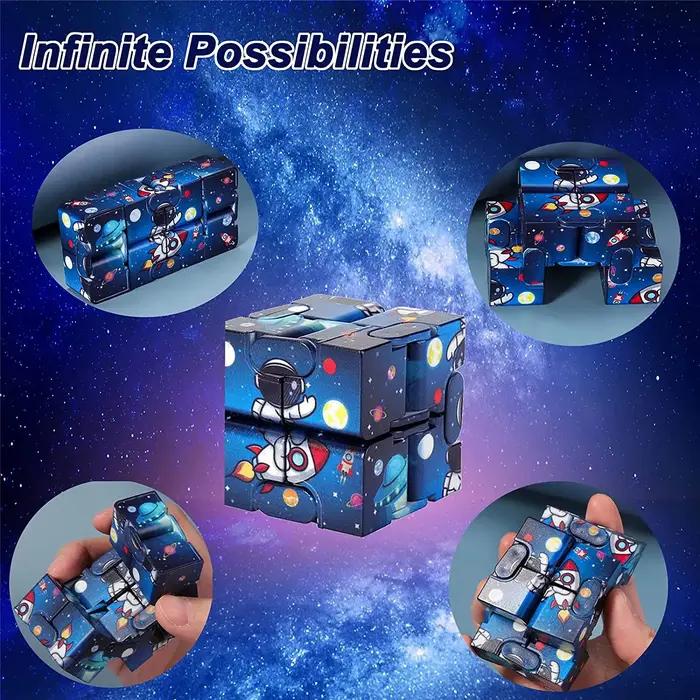 Cube magique infini ciel étoilé, Puzzle carré, jouets labyrinthe à quatre coins, décompression relax
