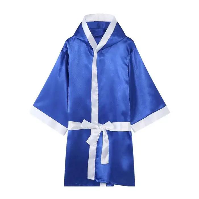 Robes de boxe MMA avec capuche pour hommes et femmes, pleine longueur, satin, walkout, arts martiaux