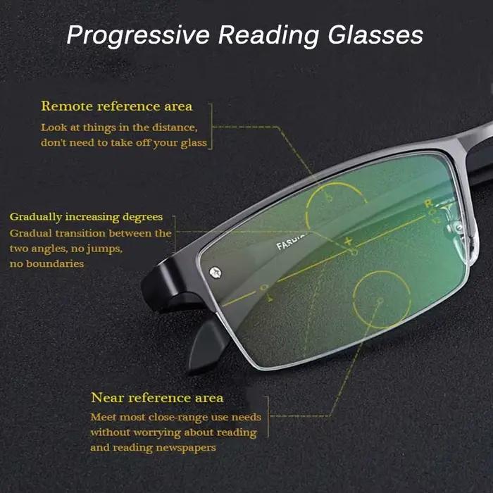 Hommes femmes affaires photochromique multifocale lunettes de lecture bureau Anti bleu RayClassic ca