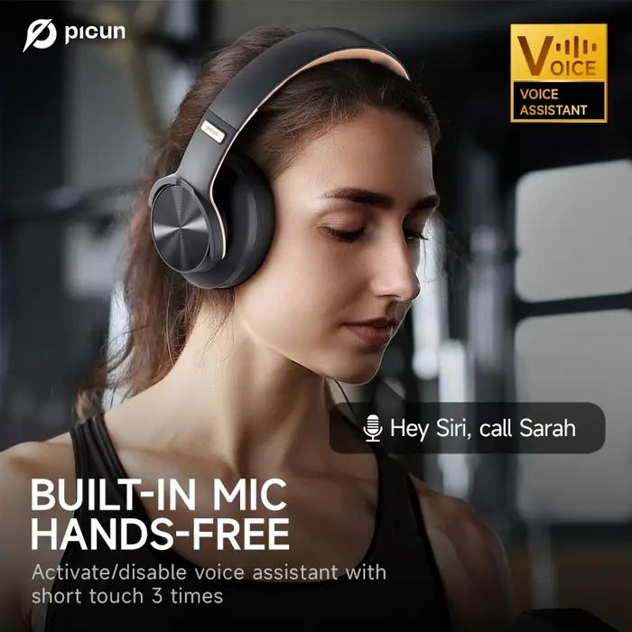 Picun B8 Bluetooth casque 120H Playtime casque sans fil Bluetooth 3EQ Mode faible latence appels mai
