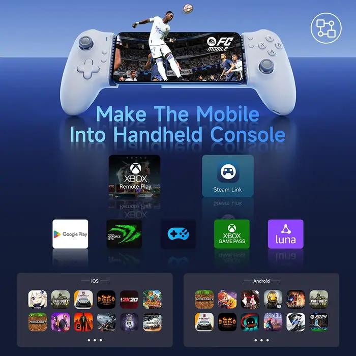 Manette de jeu mobile EasySMX M15 Type C à capteurs Hall pour téléphones Android et iPhone 15/16, co