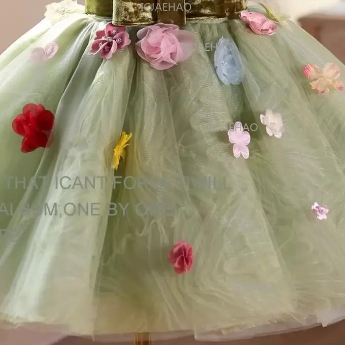 Robe de Princesse pour Enfants, Costume de Fille pour Anniversaire, Robe de Performance au Piano, Te