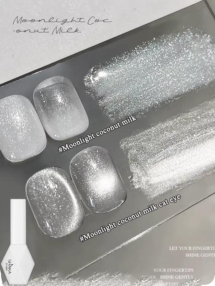 1-21 pièces WS style japonais scintillant blanc Gel vernis à ongles Fine scintillant rose paillettes