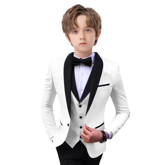 Ensemble de costume élégant pour garçon, coupe cintrée, 3 pièces, smoking pour occasions formelles,