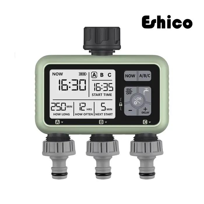 Eshico-Arroseur de jardin numérique, minuterie d'eau à 3 sorties, programme de contrôle indépendant,