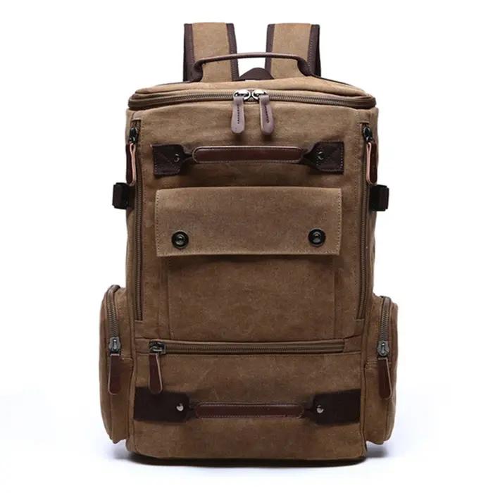 Sac à Dos Vintage en Toile pour Homme, Cartable d'École, de Voyage, Grande Capacité, pour Ordinateur