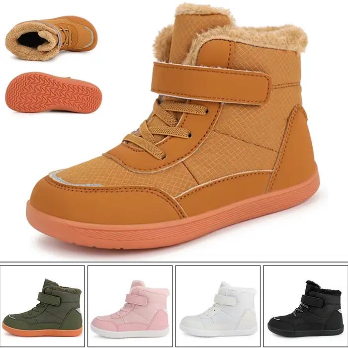 Bottes de neige enfants pieds nus bout large 2024 - Confort hiver garçons filles
