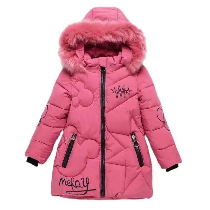 Vestes d'hiver grande taille pour filles, manteau de noël épais, à capuche, fermeture éclair, vêteme