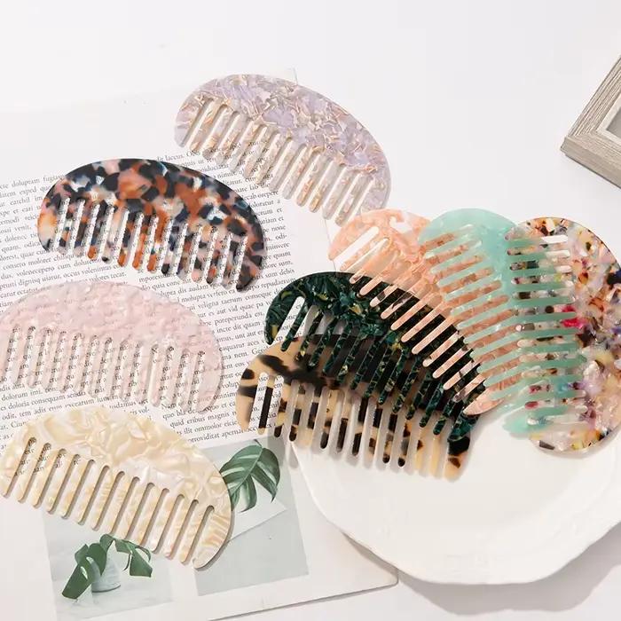 Peignes à cheveux en acétate, brosse de Massage antistatique, outil de coiffure coloré pour Salon de