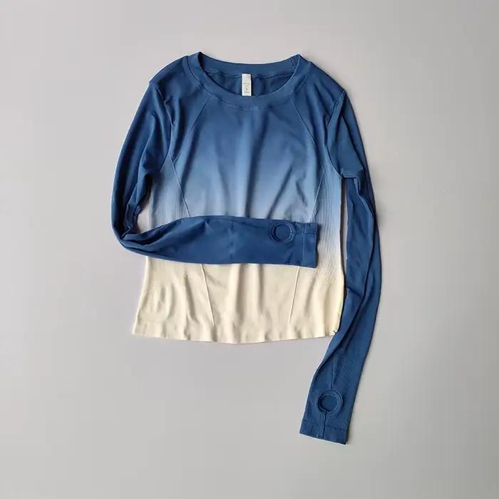 T-shirt sport amincissant femme - Combinaison fitness yoga moulant séchage rapide manches longues