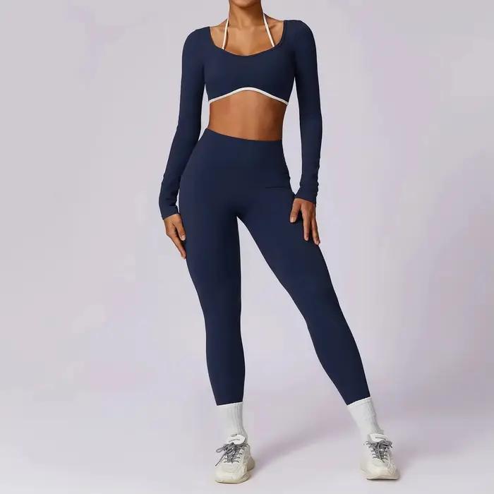 2 pièces ensemble de gymnastique femmes entraînement dos nu Yoga costume femmes séchage rapide cours